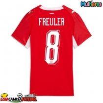 Camisa de Futebol Suíça Remo Freuler #8 Equipamento Principal Mulheres Mundo 2026 Manga Curta